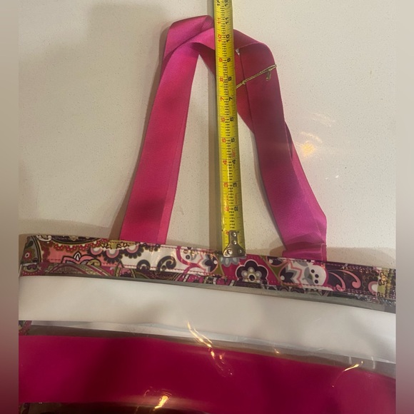 VERA BRADLEY Medium Resort Tote Very Berry Paisley - Pink White Clear - Picture 6 of 7